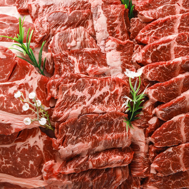 갓성비 소고기 800g 모듬 갈비살 200g + 등심 200g + 부채살 200g + 우삼겹 200g 소분포장, 1세트