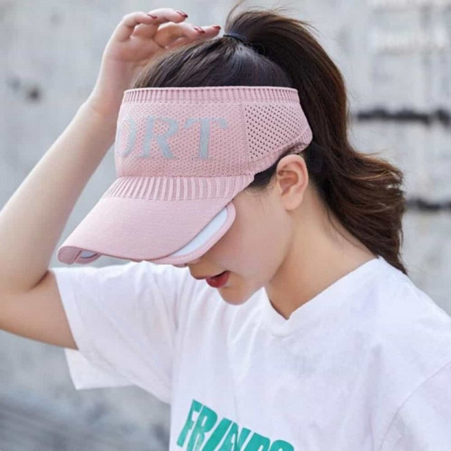 헤어밴드형 썬캡 핑크 스포츠썬캡 골프썬캡 자외선차단썬캡