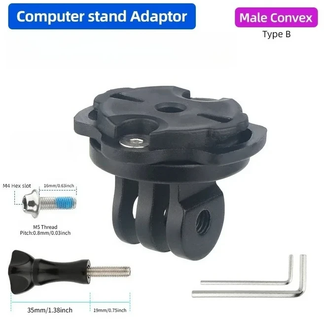 가민 여성용 자전거 컴퓨터 스탠드 어댑터 방향 전환 퀵 릴리즈 고프로 마운트, 01 TypeB