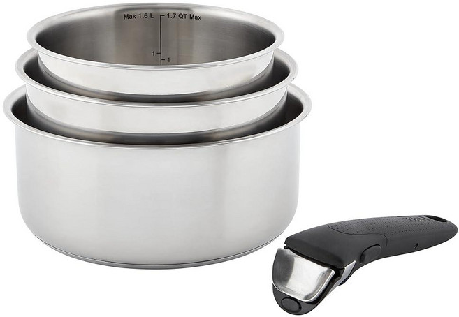 테팔 매직핸즈 인지니오 스테인리스 소스팬 4종 세트 실버, Silver_4-piece, 1개