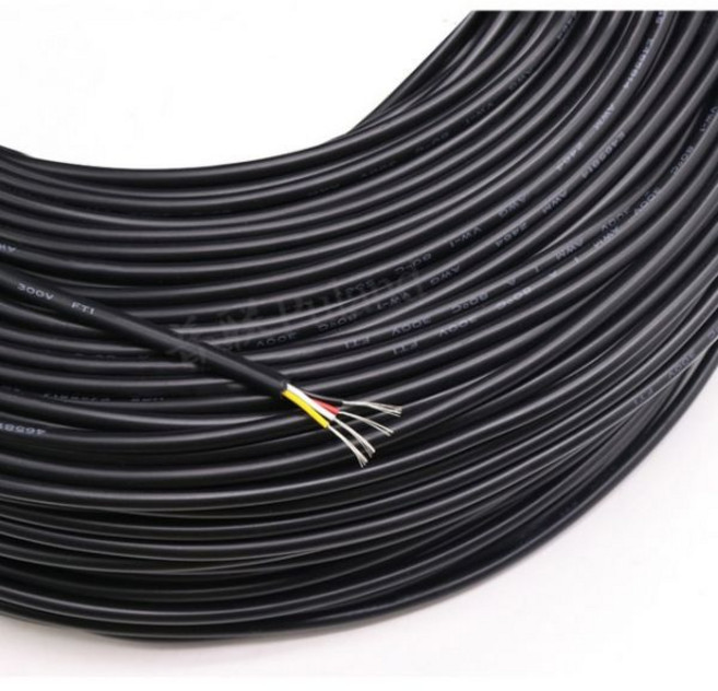 2/5/10M 28AWG UL2464 피복 와이어 케이블 채널 오디오 라인 2 3 4 5 6 7 8 9 10 코어 절연 구리 케이블 신호 제어, 5 Meters_3 Cores, Black, 1개