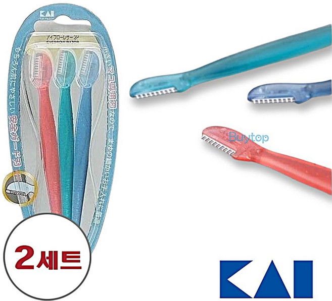 카이 KAI 미니 눈썹칼 세트 3개입, 3가지 색상, 2세트