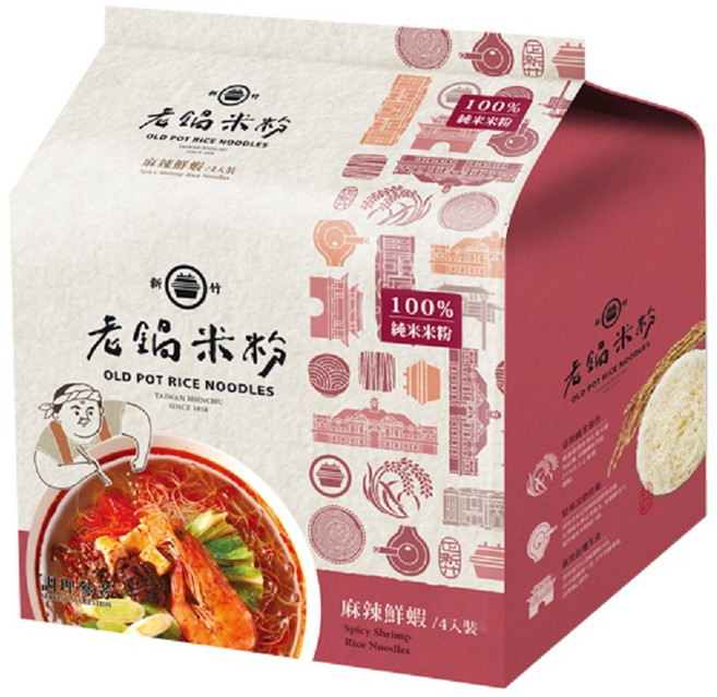 老鍋 麻辣鮮蝦風味 純米粉, 1個