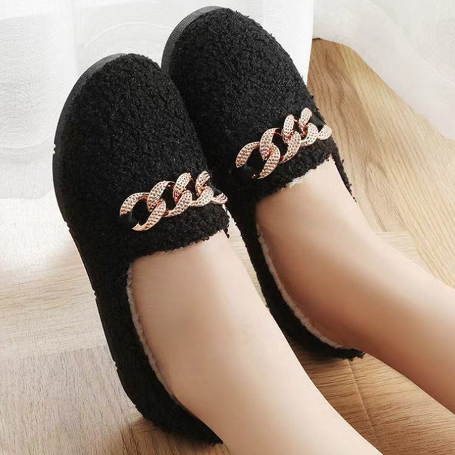 MIROSE 따뜻한 여성 털신발 방한슈즈 단화 로퍼 겨울신발