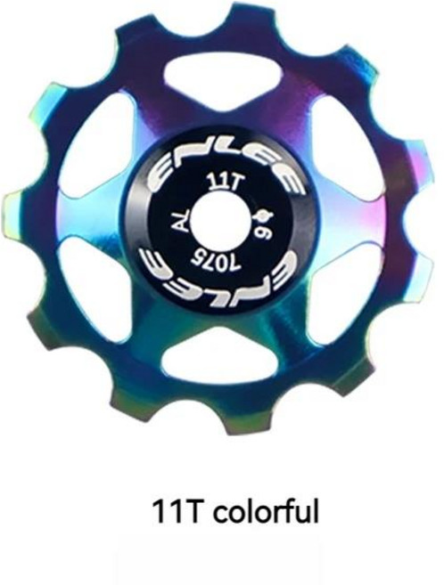 ENLEE 자전거 알루미늄 합금 가이드 휠 도르래 리어 드레일러 11T MTB 세라믹 베어링 자키 4mm, 06 11T colorful, 1개
