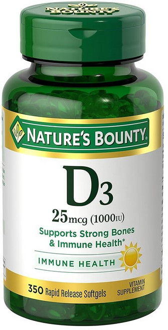 네이처스 바운티 비타민D3 1000 IU 소프트젤 Nature's Bounty Vitamin D3 Softgels, 1개, 350정