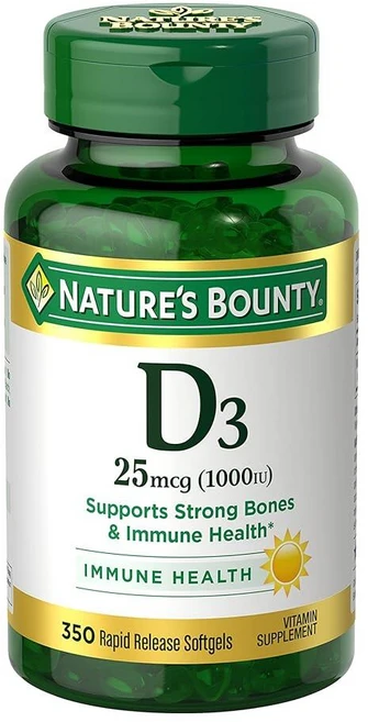 네이처스 바운티 비타민D3 1000 IU 소프트젤 Nature's Bounty Vitamin D3 Softgels, 1개, 350정 - 쿠팡