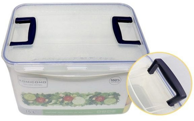 밀폐 반찬통 15L 김치통 사각밀폐용기 투명밀폐용기sen81sNF, 상세 설명 참조, 1개