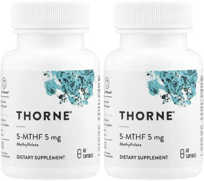 쏜리서치 엽산 메틸폴레이트 고약사 5-MTHF Thorne 5mg 60캡슐 2병, 2개, 60 CAPSULES