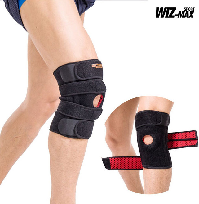 위즈맥스 4K 무릎보호대 2p 스트랩형 헬스 역도 웨이트 강한압박감 스포츠 아대 보호대 니슬리브, 2개1세트