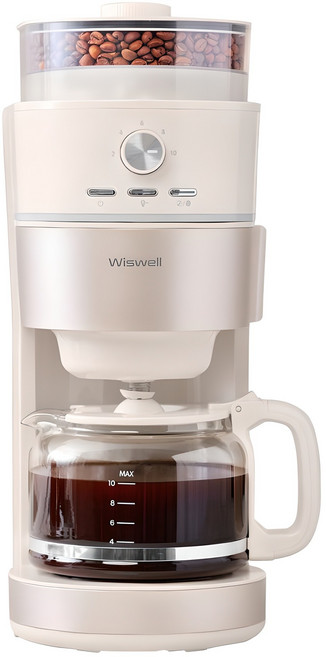위즈웰 그라인드 앤 드립 커피머신, (WC4131C), 크림