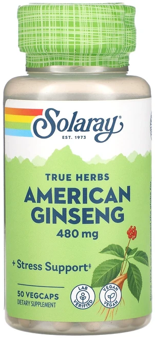 Solaray True Herbs 미국 인삼 480mg 베지 캡슐 50정, SolarayTrueHerbs미국인삼480mg베지캡슐5, 1개 - 쿠팡