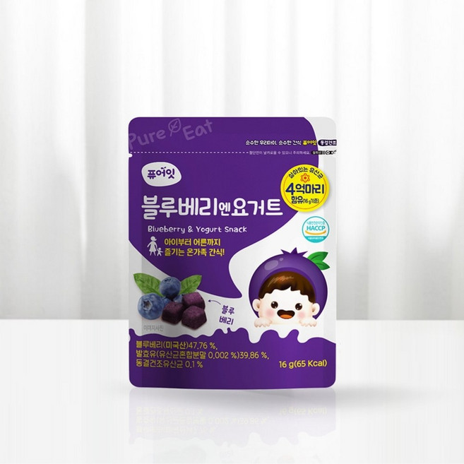 [퓨어잇] 동결건조 요거트큐브 4종세트 아이간식, 4개, 16g