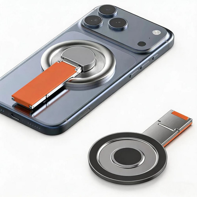 미블룸 초강력 맥세이프 360도 회전 스마트톡 거치대 그립 큐링, 1개, 오렌지