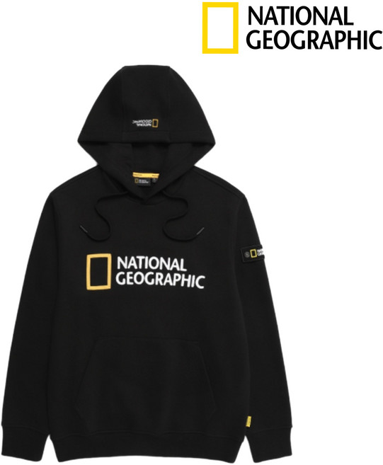 [정품] 내셔널지오그래픽 남성 후드티 후드 티셔츠 약기모 기모 빅로고 루코스