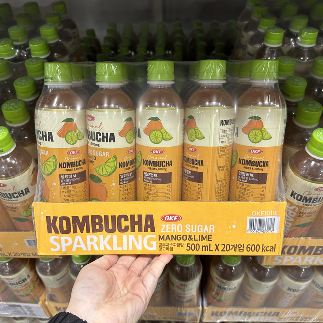 오케이에프 콤부차 스파클링 제로 망고 라임 코스트코 대용량 음료 간식, 20개, 500ml