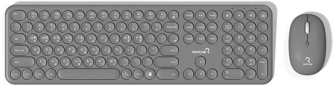 로이체 펜타그래프 무선 키보드 마우스 콤보 세트, 일반형, RMK-5600, Gray