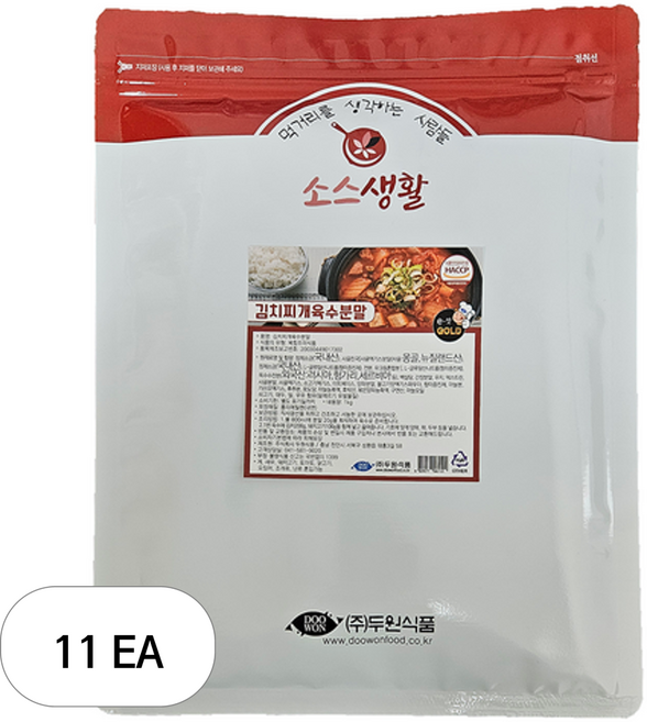 두원식품 김치찌개육수 분말, 1kg, 11개