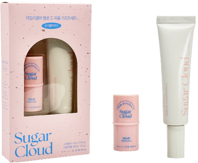 데일리콤마 벨로 드 퍼퓸 슈가클라우드 고체향수+크림퍼퓸 기프트세트 +사은품(랜덤), 1세트