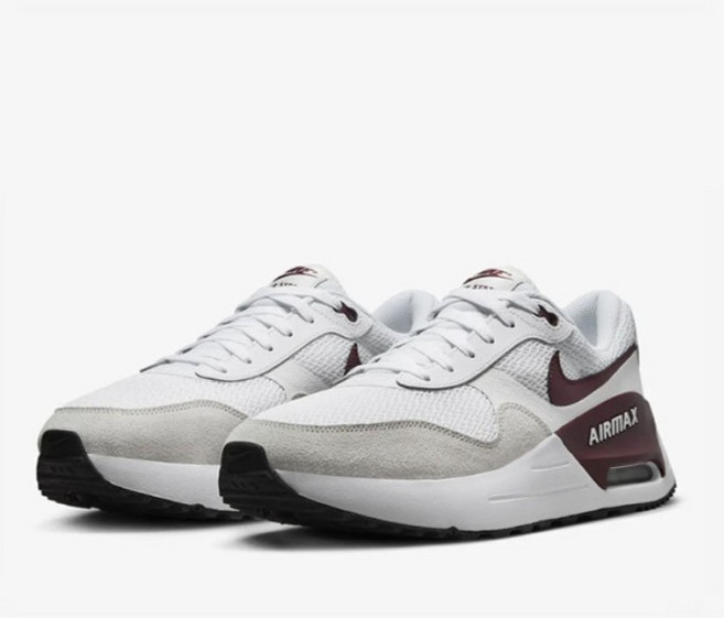 나이키 에어맥스 시스템 남성 운동화 화이트 다크레드