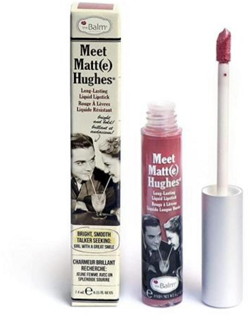 더밤 theBalm the Balm Meet Matte Hughes 롱 래스팅 리퀴드 립스틱 여성용 정품 7.1g0.25온스 립글로스, 더 밤 미트 매트 휴즈 롱 래스팅 리퀴드 립스틱 여성용