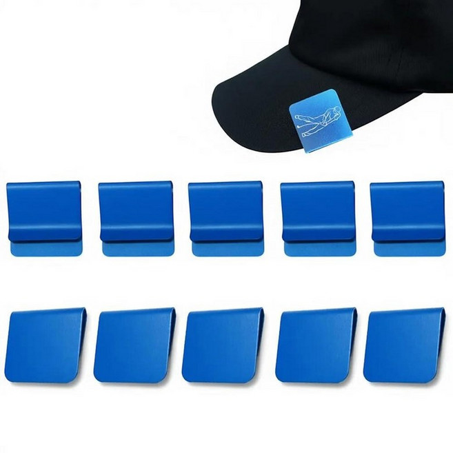 10 Pack Hat Brim Clips Blank Aluminum Clips for Laser Engraving Accessories Golf Clip Blanks DI, Blue