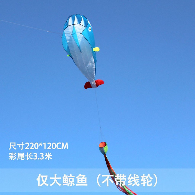 軟體風箏 易於飛行 適合兒童和成人戶外郊遊, 1個, 立體大鯨魚,加20cm安全鎖藍輪400米線