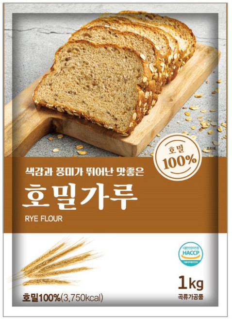 새롬푸드 맛좋은 호밀가루, 1kg, 2개