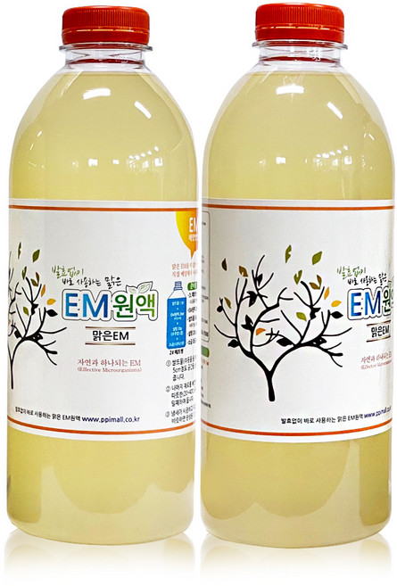 맑은em원액 1리터 이엠 가정용 악취제거 활성액 em원액 발효액, 2개, 1L
