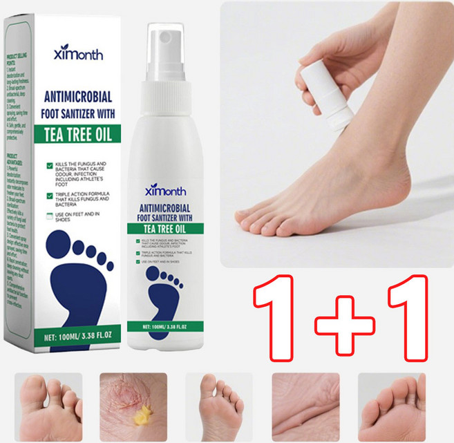 1+1/2+2 발 진균 케어 스프레이 발 진균 관리 스프레이, 100g, 2개, 1개입