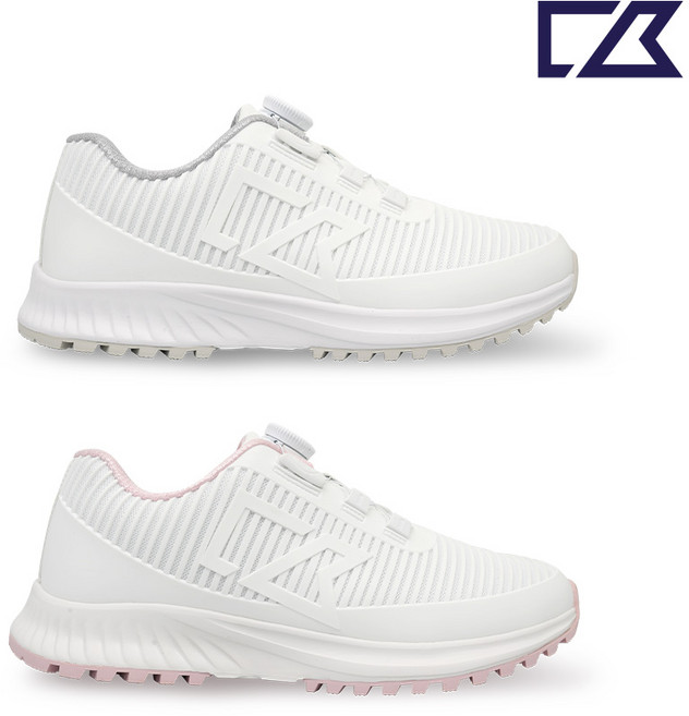 커터앤벅 여성 스트라이프 패턴 고무성형 다이얼 골프화 - CBL6AGS3331