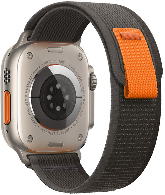 Fegwilde 애플워치 호환 트레일 루프 스트랩 나일론 소프트 스포츠 울트라1/2/3 49/46/45/42/44/40/41/38mm 11 10 9 8 3 SE1/2/3 밴드, 검은회색