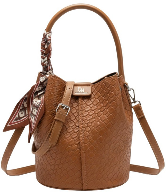 여성 입체 교차 가죽 버킷백 트렌디 숄더백 데일리 가방 크로스백