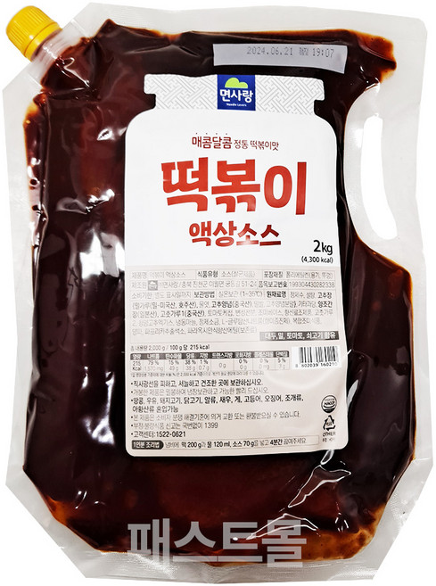 면사랑 순한맛 떡볶이 액상소스 2kg, 1개
