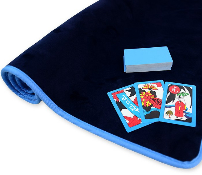 서하의집 대형 화투 + 벨벳 매트 놀이 세트, 블루(화투), 매트(미드나잇블루), 1개