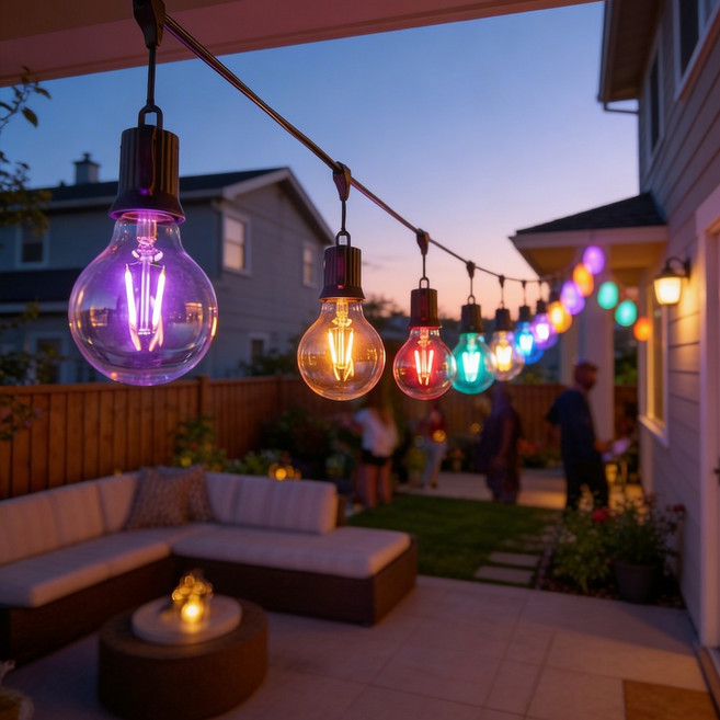 신성나라 태양광 줄조명 태양열 전구 트리 정원등 LED 전등 라인 야외 조명 구슬 25구 노란빛 컬러