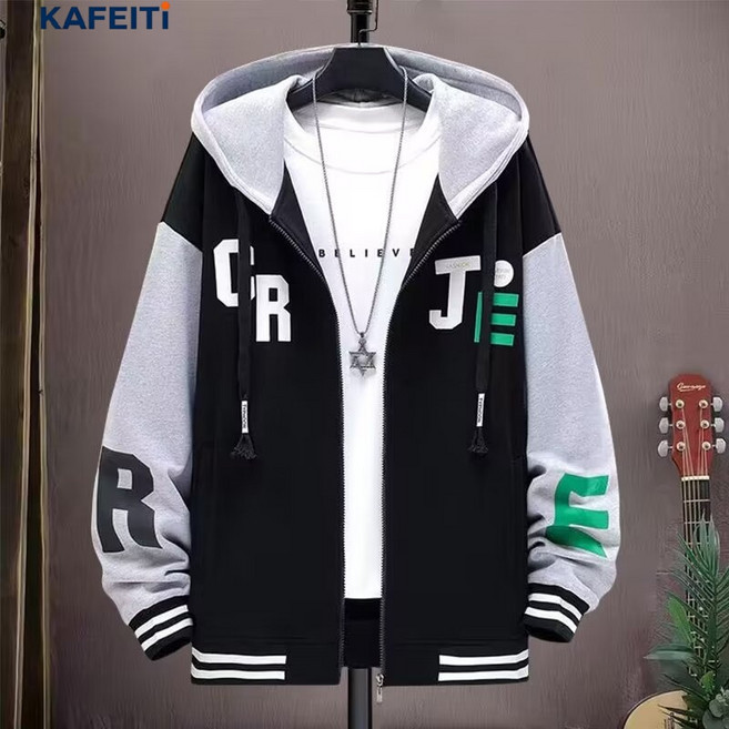 봄가을 야구점퍼남성 봄 가을 후드 점퍼 루즈핏 빅사이즈 야구복 상의