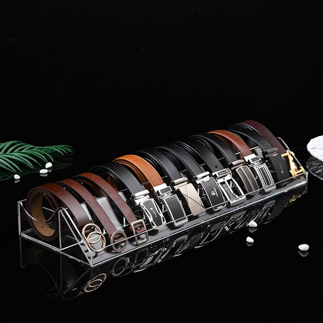 벨트 정리 보관 거치대 아크릴 투명 수납함 진열대 5칸 1개, 8칸 * 1개