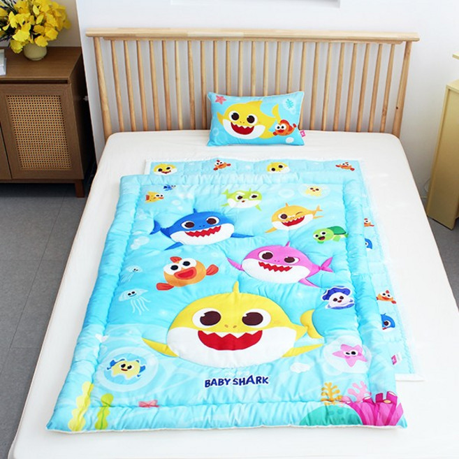 핑크퐁 아기상어 부드러운 모달코튼 아동 차렵이불세트(국내생산/이불/패드/베개)