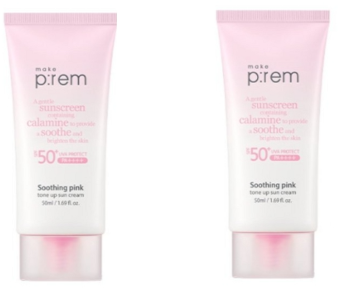 메이크프렘 유브이 디펜스 미 카밍 톤업 선크림 50ml, 40ml, 2개