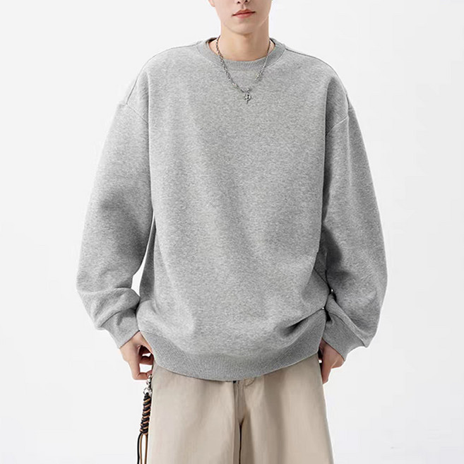 HOMASS 스웻셔츠 솔리드스웻셔츠 남녀공용 라운드 긴팔티셔츠 데일리 심플 3컬러 맨투맨 M-5XL