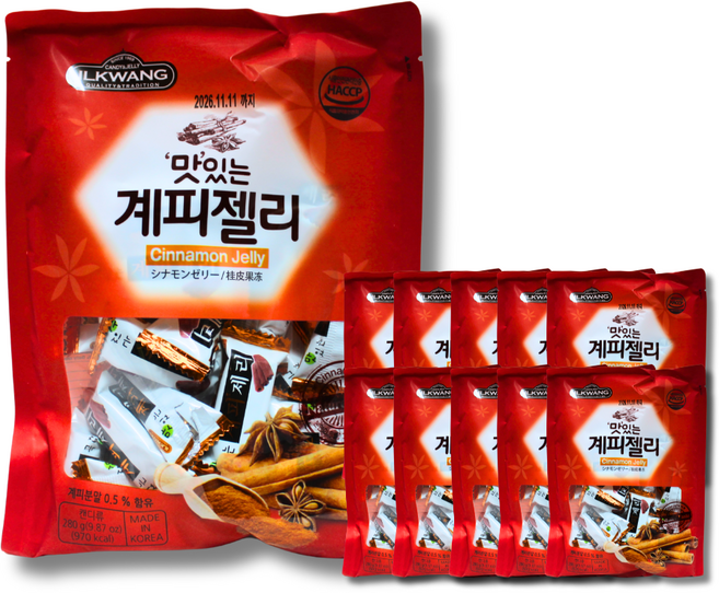 (무)일광 맛있는계피젤리280gX10개(B), 10개, 280g