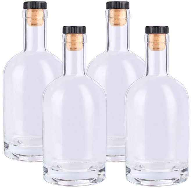 가인글로벌 위스키375 유리병 주류병 더치병 담금주 술병, T코르크(블랙), 4개, 375ml