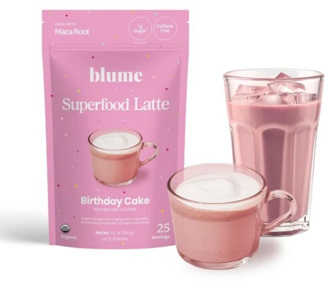 인스턴트 커피 파우더커피 블루메 솔티드 카라멜 라떼 무설탕 케토 친화적 비건 글루텐 프리 슈퍼푸드 100그램, Birthday Cake - 쿠팡