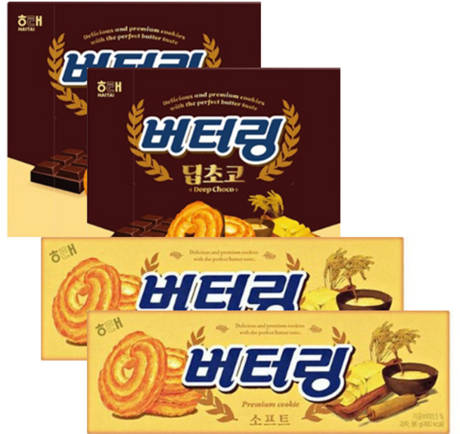 해태제과 버터링딥초코 155g + 버터링 소프트 86g, 2세트