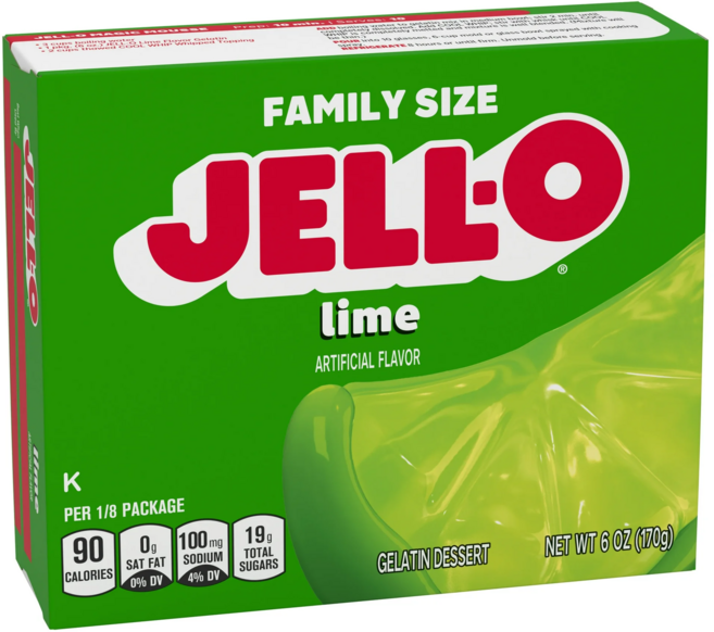 Jello 젤라틴 디저트 라임 발티자르 브랫, 170g, 1개