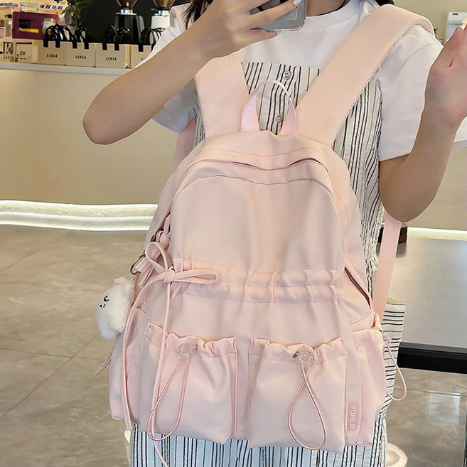 [구름키링+가방set]보니타콜렉티드 주렁리본 스트링 빅사이즈 백팩귀여운백팩빅사이즈가방