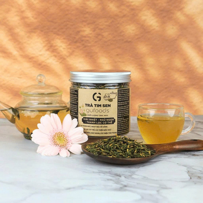 GUfoods ﻿프리미엄 연꽃배아 차(연자심) tra tim sen Gufoods, 140g, 1개, 1개입