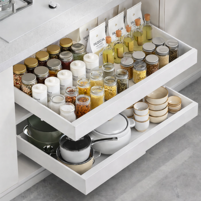 피제닉 주방 슬라이딩 선반, 1개, 길이조절 선반