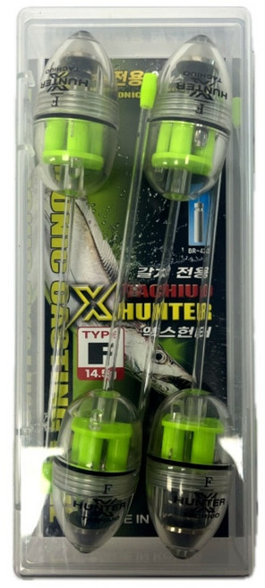 엑스헌터 전자 캐스팅볼 X-hunter 던질찌, 클리어 그린F, 4개, F